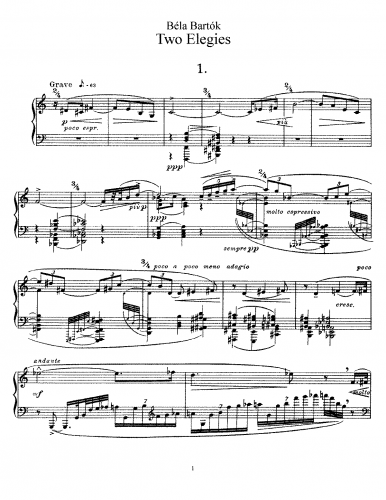 Bartók - 2 Elegies, Op. 8b - Score