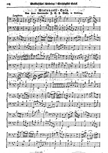 Bach - Cello Sonata in A major - Score