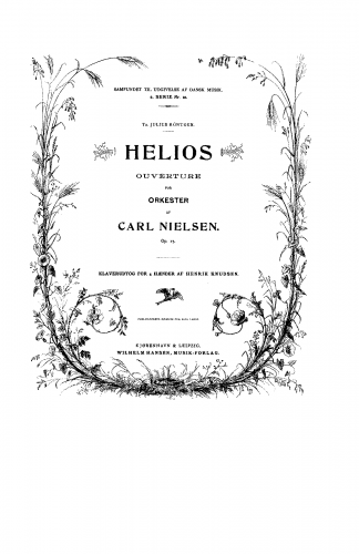Nielsen - Helios Overture, Op. 17 - For Piano 4 hands (Knudsen) - Score