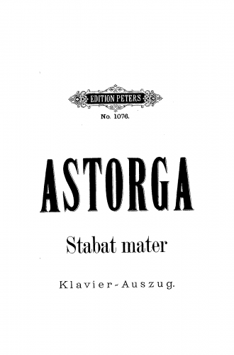 Astorga - Stabat Mater - Vocal Score - Score