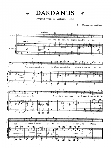 Rameau - Dardanus - Vocal Score Selections - 2 Airs, Rigaudon
