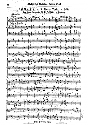 Bach - Trio Sonata in A major - Score