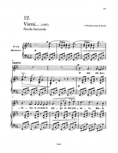 Tosti - Vieni - Score