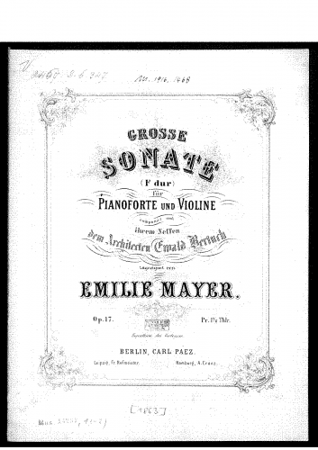 Mayer - Violin Sonata - Score