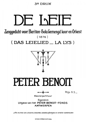 Benoît - De Leie - Vocal Score - Score