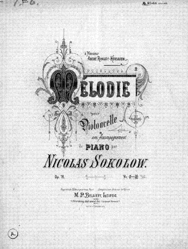 Sokolov - Melodie - Piano Score and Cello Part