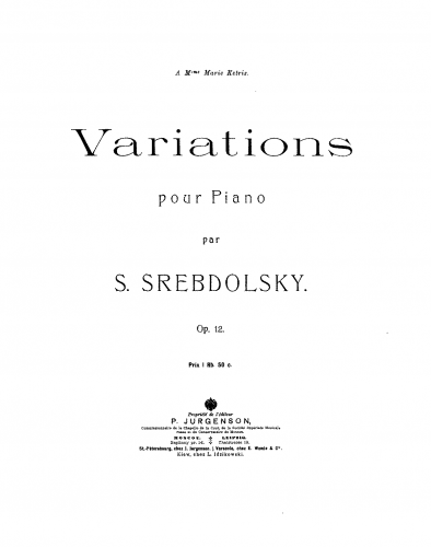Srebdolskii - Variations - Score