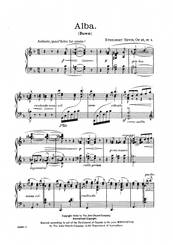 Nevin - A Day in Venice, Op. 25 - Score