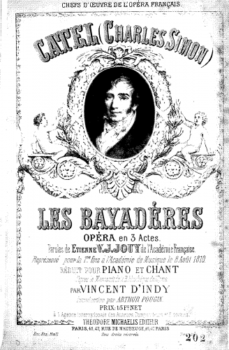Catel - Les bayadères - Vocal Score - Score