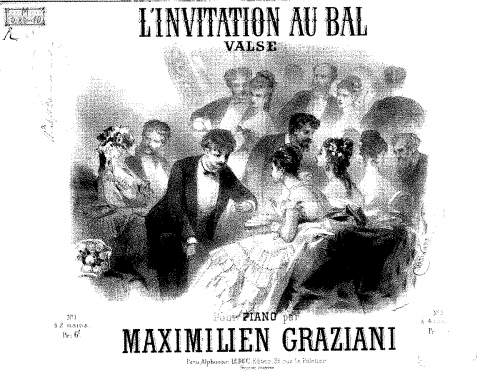 Graziani - L'invitation au bal - For Piano 4 Hands - Score