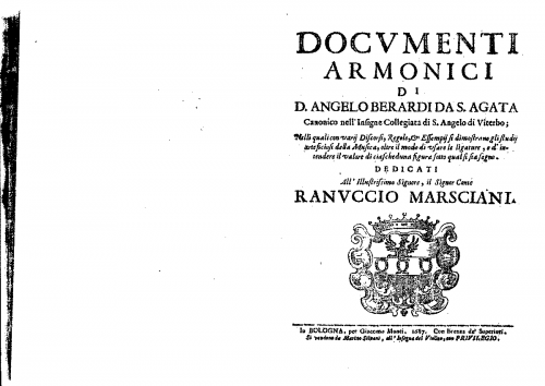 Berardi - Documenti armonici - Books - Complete Book