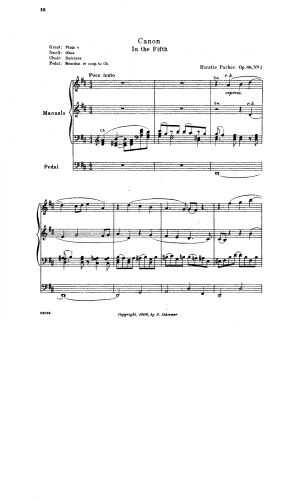 Parker - 5 Short Pieces - Organ Scores - Score