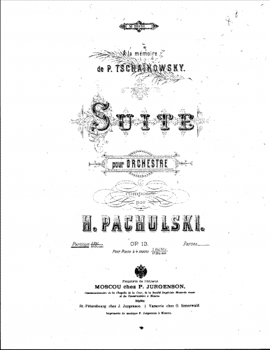 Pachulski - Suite for Orchestra - Scores - Score