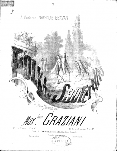 Graziani - Polka des sauterelles - For Piano 4 Hands (Rummel) - Score