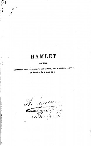 Thomas - Hamlet - Libretti French - Complete libretto