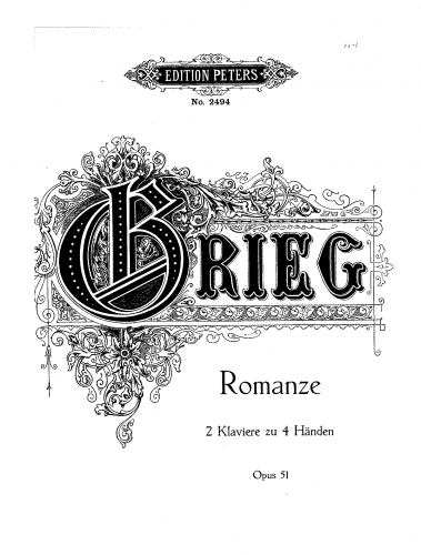 Grieg - Old Norwegian Melody with Variations - Piano Score - Score