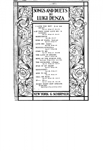 Denza - Si tu m'aimais! - Score