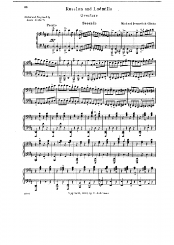 Glinka - ?????? ? ??????? - Overture For Piano 4 hands - Score