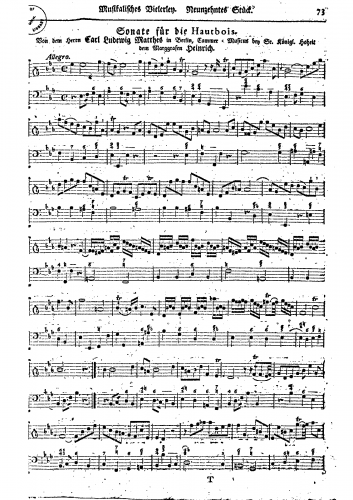Matthes - Oboe Sonata in E-flat major - Scores and Parts - Score