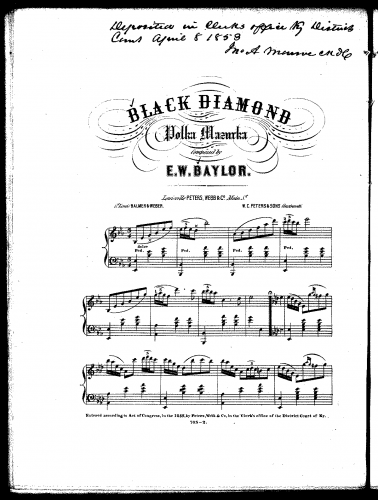 Baylor - Black Diamond Polka Mazurka - Score