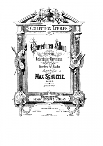 Lortzing - Zar und Zimmermann - Overture For Piano 4 hands (Schultze) - Score