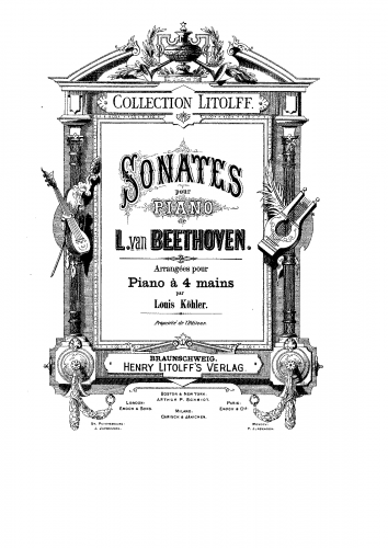 Beethoven - Piano Sonata No. 2 - Complete work For Piano 4 hands (Köhler) - Score