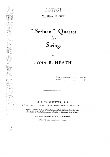 Heath - Serbian Quartet - Score