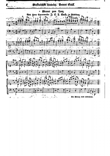 Bach - Menuet in D major - Score