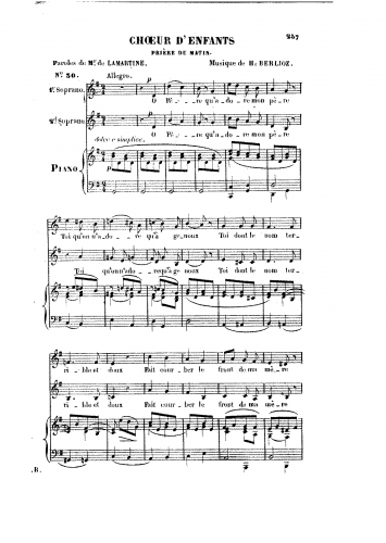 Berlioz - Prière du matin - Score