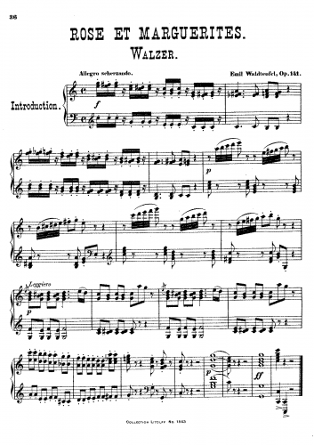 Waldteufel - Rose et Marguerites - For Piano solo - Score