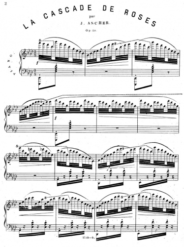 Ascher - La Cascade de Roses, Op. 80 - Score