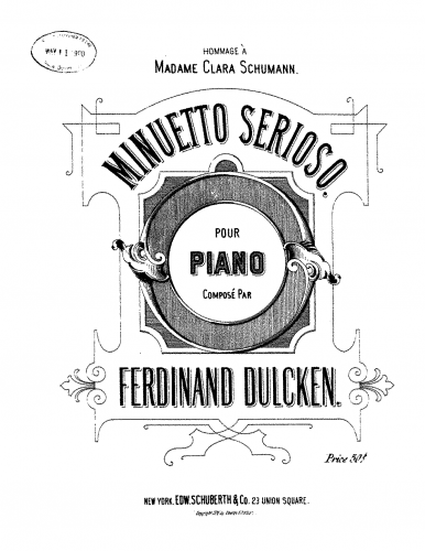 Dulcken - Minuetto Serioso - Score