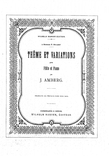 Amberg - Theme and Variations for Flute and Piano - Score
