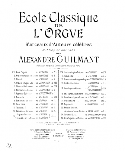 Krebs - Fugue in G major - Organ Scores - Score