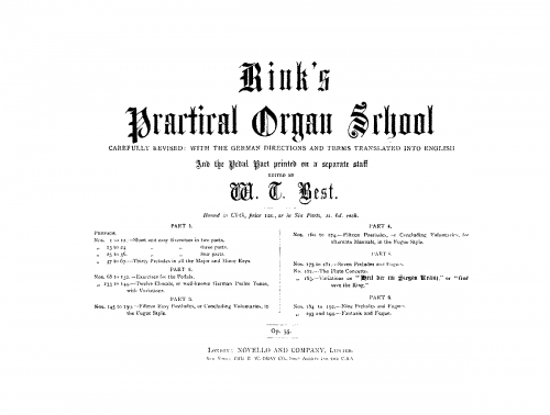 Rinck - Practical Organ School - Organ Scores - Practical Organ School