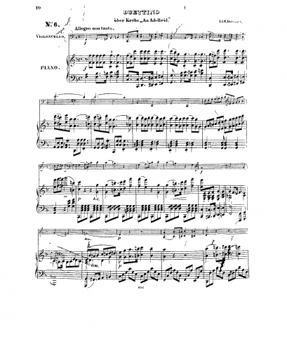 Krebs - Dearest, I think of thee - Arrangements and Transceriptions For Cello and Piano (Dotzauer) - Piano score