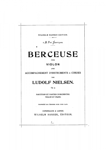 Nielsen - Berceuse, Op. 9 - Score