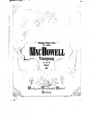 MacDowell - Suite No. 2 - For Organ solo (Humiston) - Score