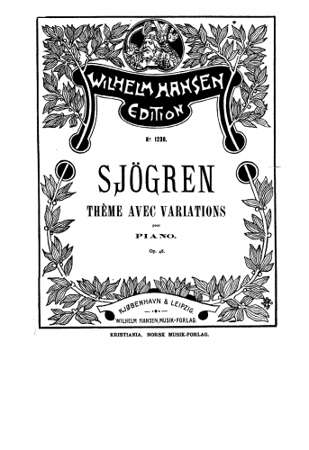 Sjögren - Theme and Variations, Op. 48 - Score