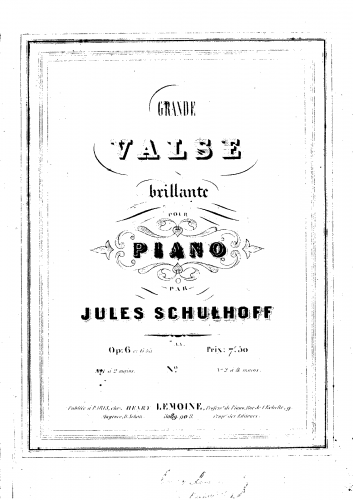Schulhoff - Grande valse Brillante - Piano Score - Score