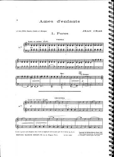 Cras - Ames d'enfants - Piano Score - Score