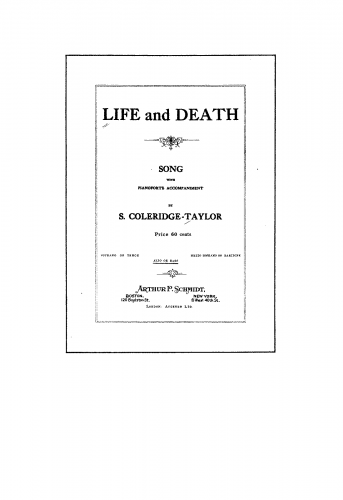 Coleridge-Taylor - Life and Death - Low voice (in A♭)