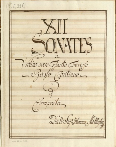 Mattheson - Der brauchbare Virtuoso - Manuscript Copy