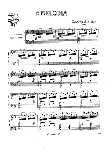 Martucci - Melodia No. 1 - Score