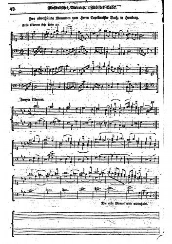 Bach - Menuet in C major - Score