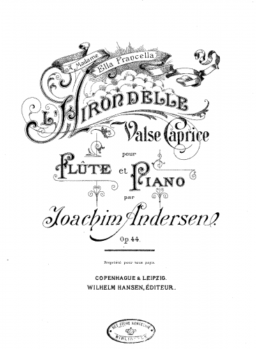 Andersen - L'Hirondelle, Op. 44 - Score