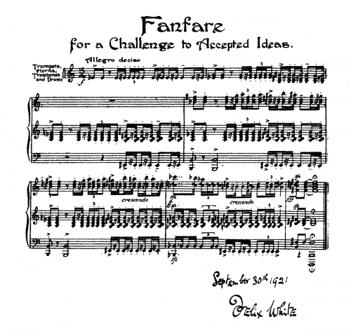 White - Fanfare for a Challenge to Accepted Ideas - Reduced Score