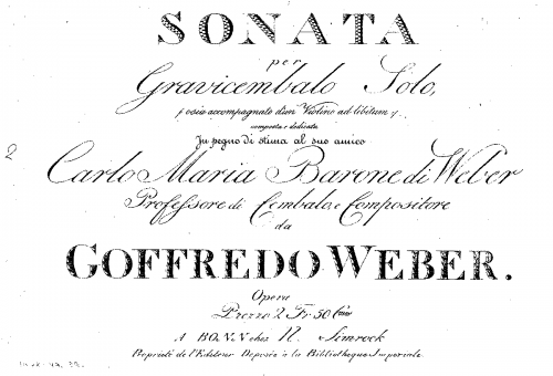 Weber - Harpsichord Sonata - Score