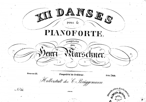Marschner - 12 Dances, Op. 53 - Score