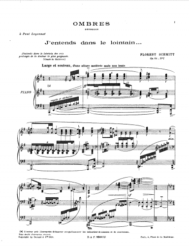 Schmitt - Ombres, Op. 64 - Score